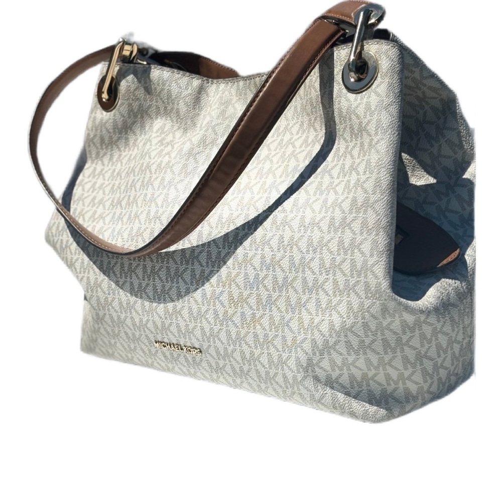 Michael Kors Cream and Brown Shoulder Bag with Hobo Design